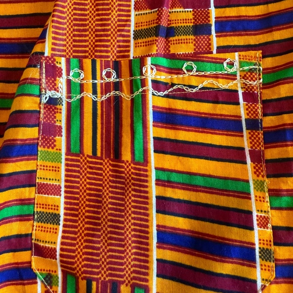 Multicolor Kente Dashiki Shirt/Dress - Picture 4 of 7